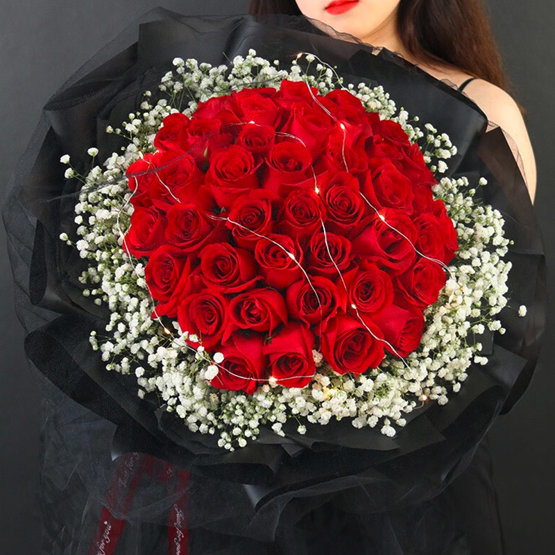 【三生三世】台灣同城配送情人節33朵紅玫瑰表白鮮花速遞玫瑰香槟花束玫瑰四季開花濃香綠植物 【三生三世】台灣同城配送情人節33朵紅玫瑰表白鮮花速遞玫瑰香槟花束玫瑰四季開花濃香綠植物